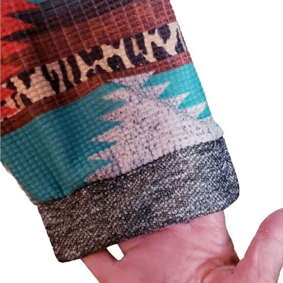 Fashion Express Tribal Western Full- Zip Long Sleeve Multicolored Jacket Sz M - Picture 6 of 10